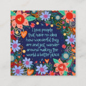 おもしろい愛インスパイア人の引用文親切カード スクエア名刺 (正面)