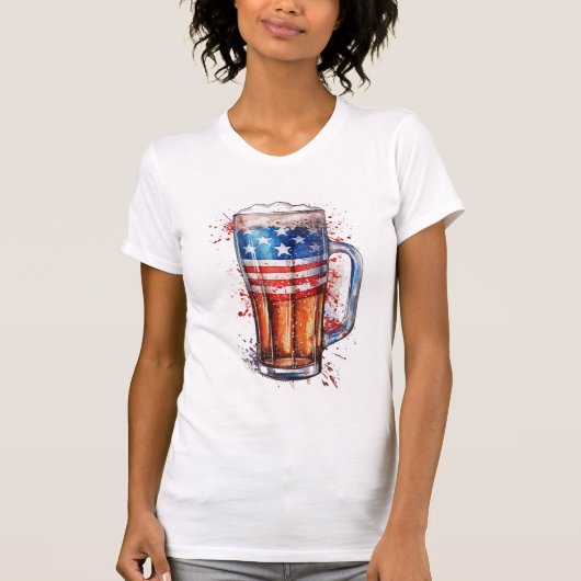 おもしろい愛国ビールTシャツ Tシャツ (正面)