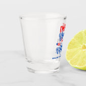 おもしろい愛国的7月4日パーソナライズされた ショットグラス (左)