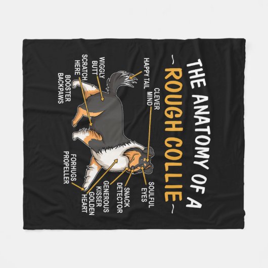 おもしろい愛犬家の粗い色の解剖学 フリースブランケット (正面(横))