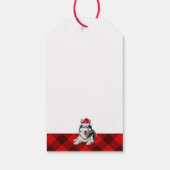 おもしろい愛犬家バッファロー・プレイドのクリスマスハスキー ギフトタグ (裏面)