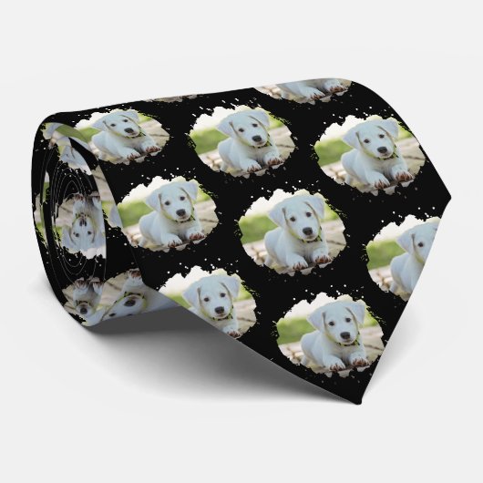 おもしろい愛犬家パーソナライズされたの写真パターン ネクタイ (ロール)