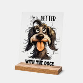 おもしろい愛犬家ワードアート アクリルサイン (傾斜)