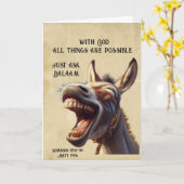 おもしろい感動的バイブル引用文バラアムズドンキー カード (黄色い花)