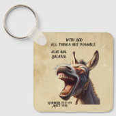 おもしろい感動的バイブル引用文バラアムズドンキー キーホルダー (正面)