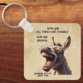 おもしろい感動的バイブル引用文バラアムズドンキー キーホルダー (正面)
