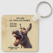 おもしろい感動的バイブル引用文バラアムズドンキー キーホルダー (裏面)