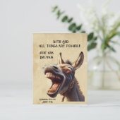 おもしろい感動的バイブル引用文バラアムズドンキー ポストカード (スタンド正面)