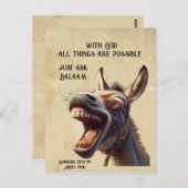 おもしろい感動的バイブル引用文バラアムズドンキー ポストカード (正面/裏面)