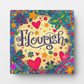 おもしろい感動的フローラカラフルの繁栄 フォトプラーク (正面)