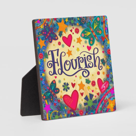 おもしろい感動的フローラカラフルの繁栄 フォトプラーク (正面)