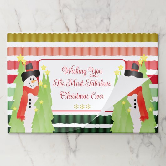 おもしろい感動的ホリデー紙ランチョンマット ペーパーパッド (折り畳み)