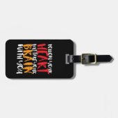 おもしろい感動的後を追ハート ラゲッジタグ (正面横)