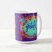 おもしろい感動的感謝フローラハート コーヒーマグカップ (正面右)