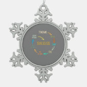 おもしろい感動的成功サイクル スノーフレークピューターオーナメント (正面)