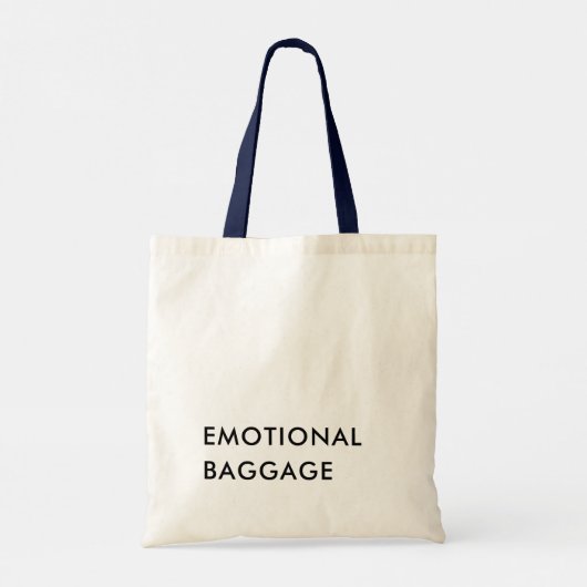 おもしろい感情手荷物ミニマルモダンタイポグラフィ トートバッグ (裏面)