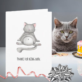 おもしろい感謝していハッピーバースデー用の生まれ猫 カード