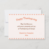 おもしろい感謝のローストターキーレシピカード 招待状 (裏面)