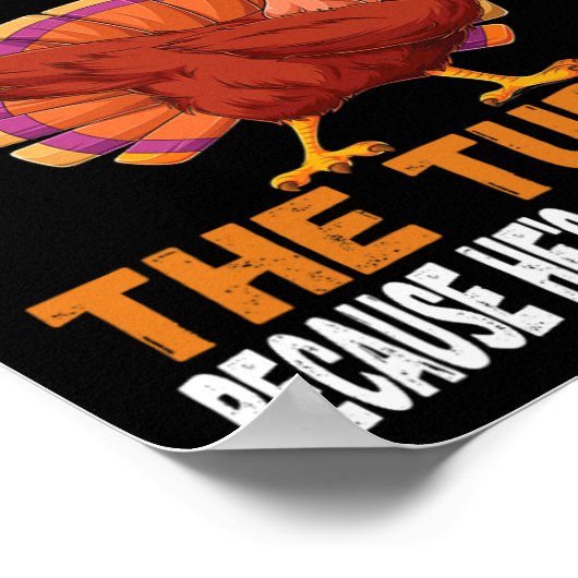 おもしろい感謝祭の食べ物の冗談ダビング詰まったトルコ ポスター (角)