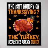 おもしろい感謝祭の食べ物の冗談ダビング詰まったトルコ ポスター (正面)