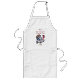 おもしろい感謝祭ターキーデイエプロン ロングエプロン