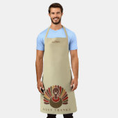 おもしろい感謝祭ターキーパーソナライズされたホリデイ エプロン (着用した状態)