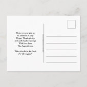 おもしろい感謝祭ディナー インビテーションポストカード (裏面)