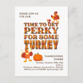 おもしろい感謝祭ディナー インビテーションポストカード (正面)