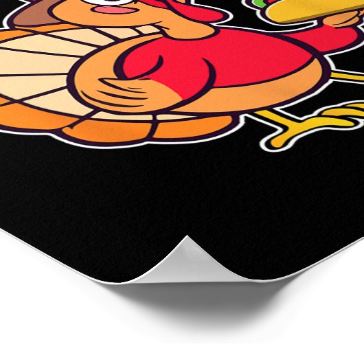 おもしろい感謝祭トルコ食べタコスメキシ感謝していコ ポスター (角)