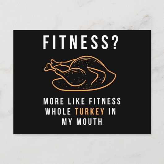 おもしろい感謝祭Tシャツ フィットネス ターキー イン エム インビテーションポストカード (正面)