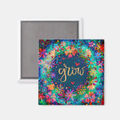 おもしろい成長かわいらしフローラモダン刺激 マグネット (正面/裏面)