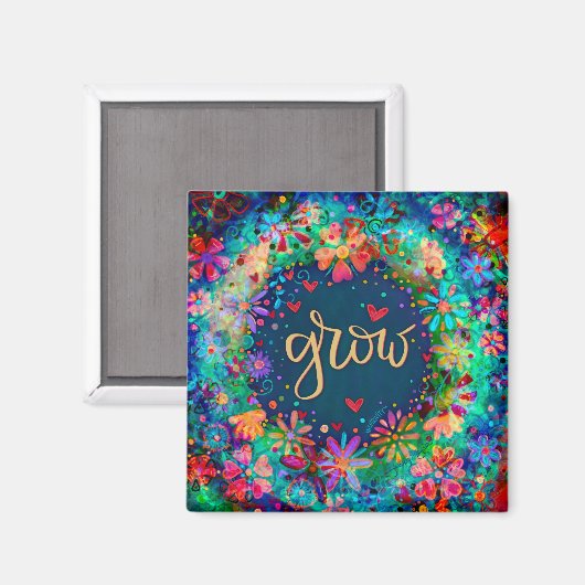 おもしろい成長かわいらしフローラモダン刺激 マグネット (正面/裏面)