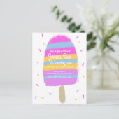 おもしろい手描きアイスクリームパーティーパインタリー誕生日 ポストカード (スタンド正面)