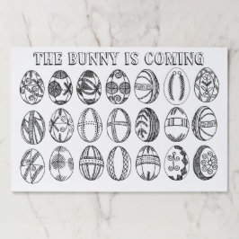 おもしろい手描きイースターエッグの着色ページ ペーパーパッド