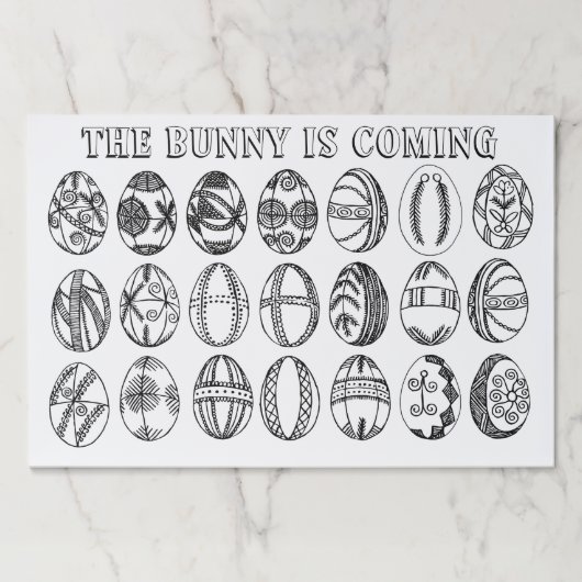 おもしろい手描きイースターエッグの着色ページ ペーパーパッド (正面)