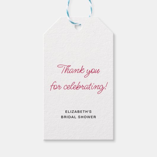 おもしろい手描きカクテルパターンブライダルシャワー ギフトタグ (正面)