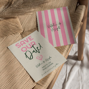 おもしろい手書きお洒落パステルサマー結婚ズ セーブザデート