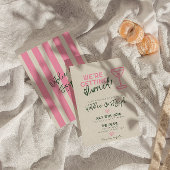 おもしろい手書きお洒落パステルサマー結婚ズ 招待状