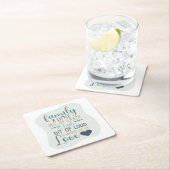 おもしろい手書きカラー編集可能ファミリ引用文 スクエアペーパーコースター (インサイチュ)