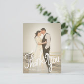 おもしろい手書きフォトフィルターありがとうはがき ポストカード (スタンド正面)