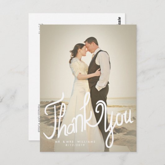 おもしろい手書きフォトフィルターありがとうはがき ポストカード (正面/裏面)