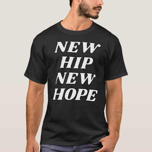 おもしろい手術回復: "新しいお尻、新しい希望"ブラック Tシャツ (正面)