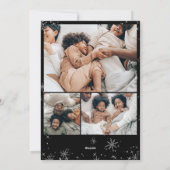 おもしろい手袋イラストレーションクリスマスファミリー3枚の写真 シーズンカード (裏面)