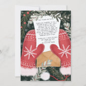 おもしろい手袋イラストレーションクリスマスファミリー3枚の写真 シーズンカード (正面)