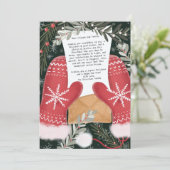 おもしろい手袋イラストレーションクリスマスファミリー3枚の写真 シーズンカード (スタンド正面)