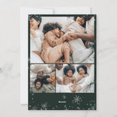 おもしろい手袋イラストレーションクリスマスファミリー3枚の写真 シーズンカード (裏面)