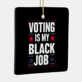 おもしろい投票は私の黒い仕事ヴィンテージ セラミックオーナメント (右)