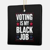 おもしろい投票は私の黒い仕事ヴィンテージ セラミックオーナメント (左)