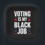 おもしろい投票は私の黒い仕事ヴィンテージ ペーパープレート<br><div class="desc">おもしろい投票は私の黒い仕事ヴィンテージ</div>