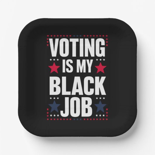 おもしろい投票は私の黒い仕事ヴィンテージ ペーパープレート (正面)